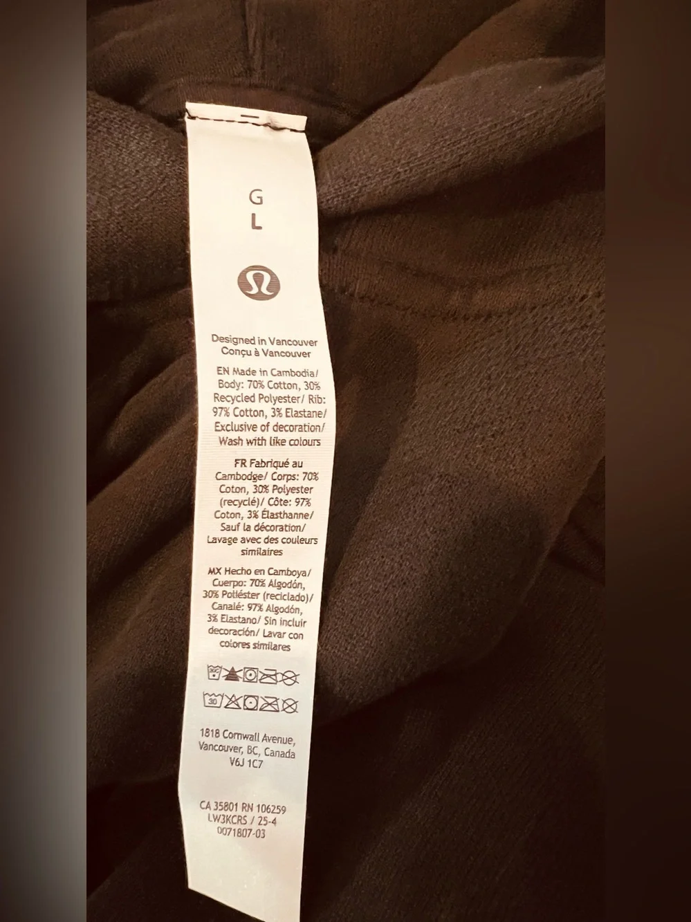 Lululemon Black Steady State Oversized Hoodie Women's Large
